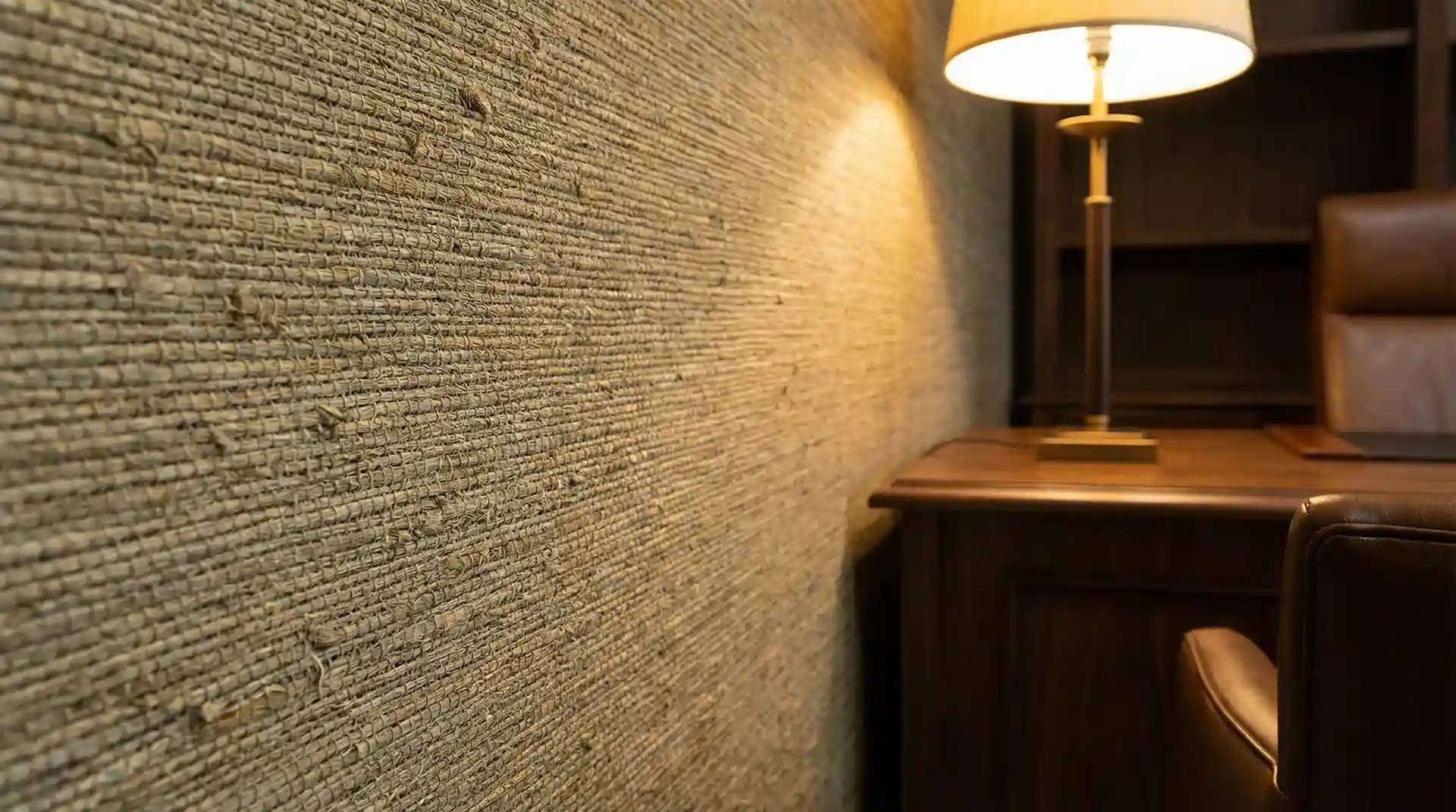 Grasscloth Detail — Conference Room, Mesa - commercial wallcovering installation